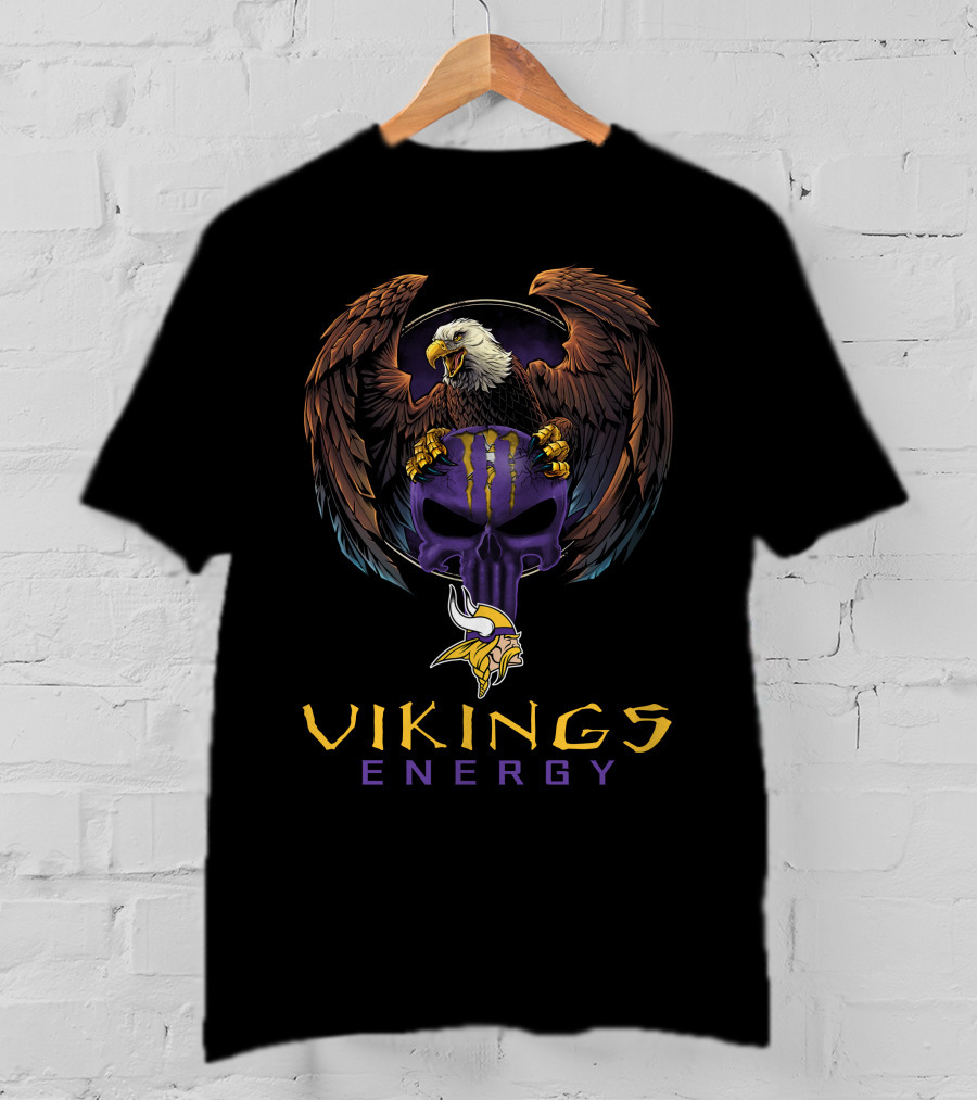 Vikings Energy Minnesota Vikings Bald Eagle Skull T-Shirt