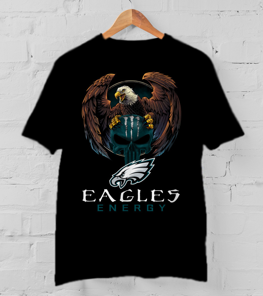 Philadelphia Eagles Energy Eagle With Iconic Skull And Wings T-Shirt