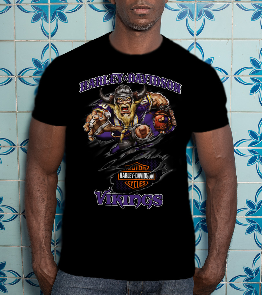 Harley Davidson Vikings Motor Cycles T-Shirt
