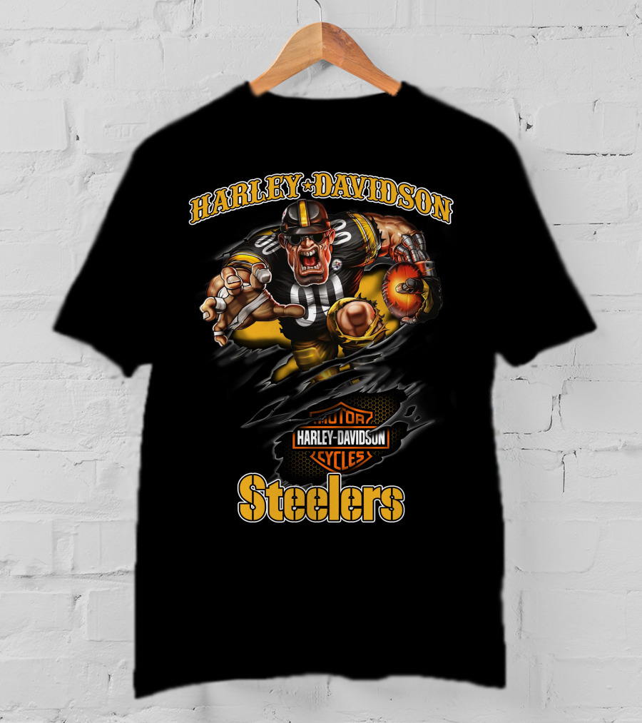Harley Davidson Steelers Hl Mascots Pittsburgh Steelers T-Shirt