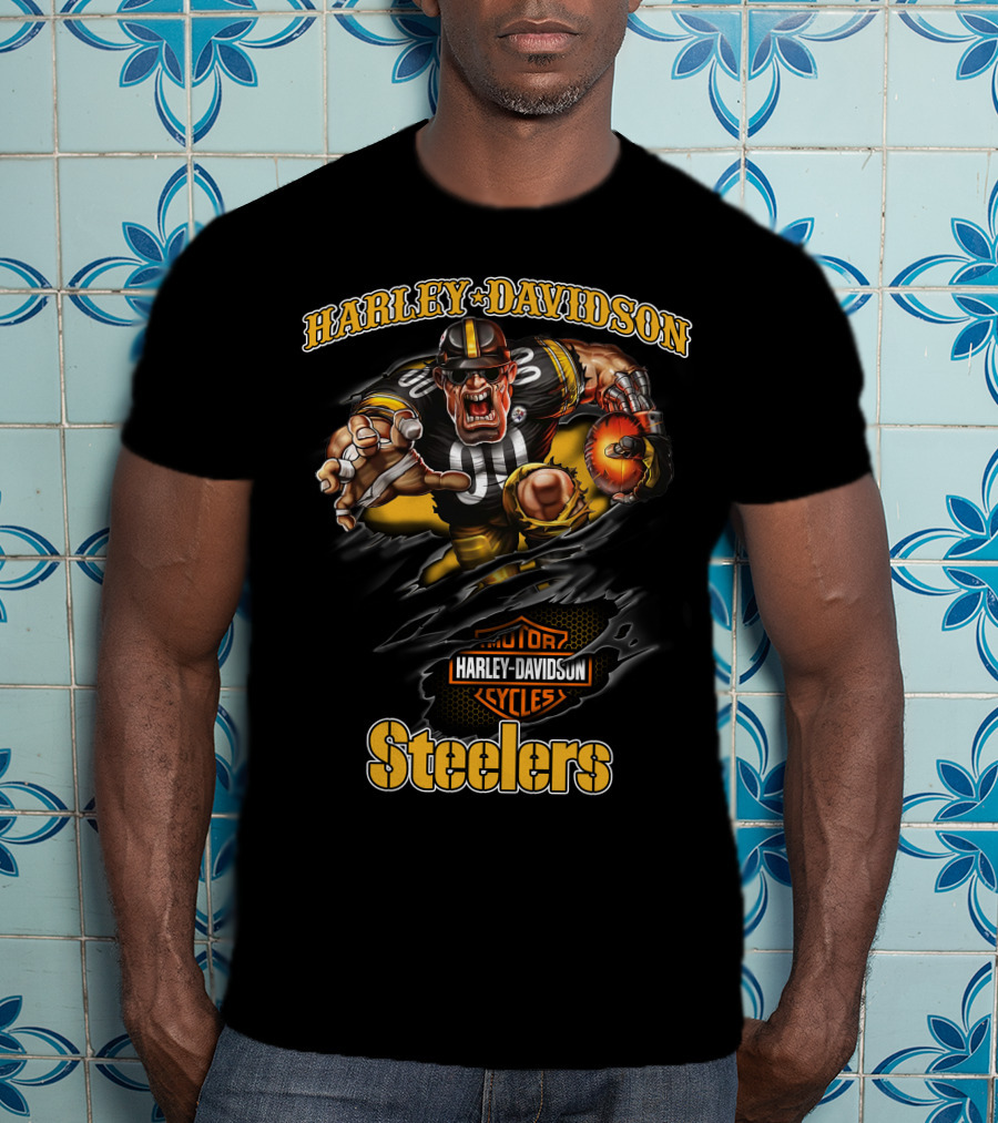 Harley Davidson Steelers Hl Mascots Pittsburgh Steelers T-Shirt