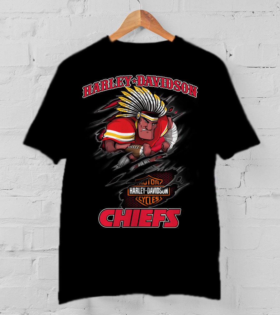 Harley Davidson Chiefs Kansas City Motorcycles T-Shirt