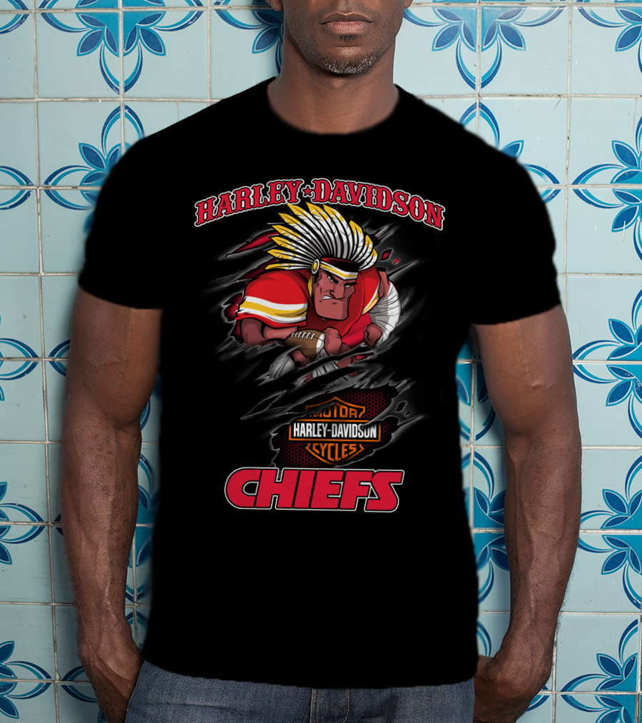 Harley Davidson Chiefs Kansas City Motorcycles T-Shirt