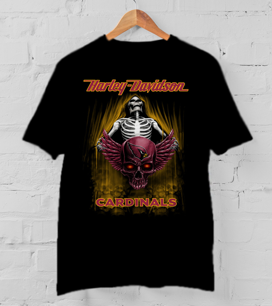 Harley Davidson Cardinals Skeleton Skull Arizona T-Shirt