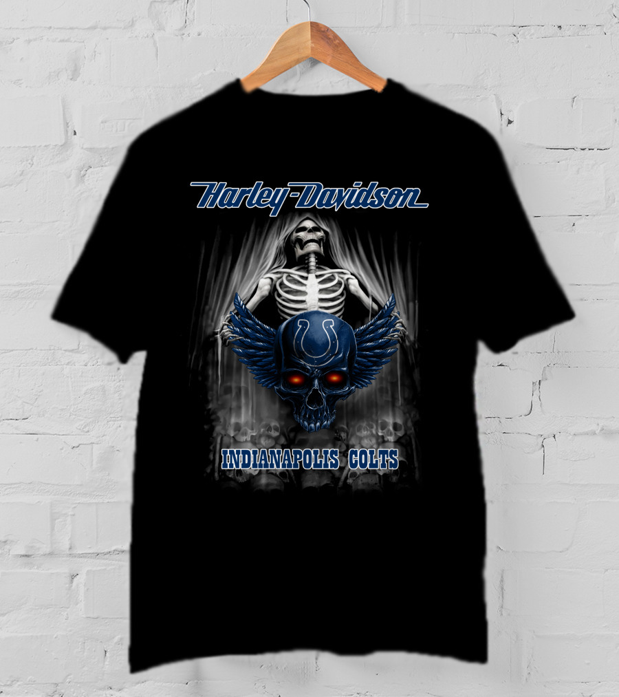 Harley Davidson Skull Indianapolis Colts T-Shirt