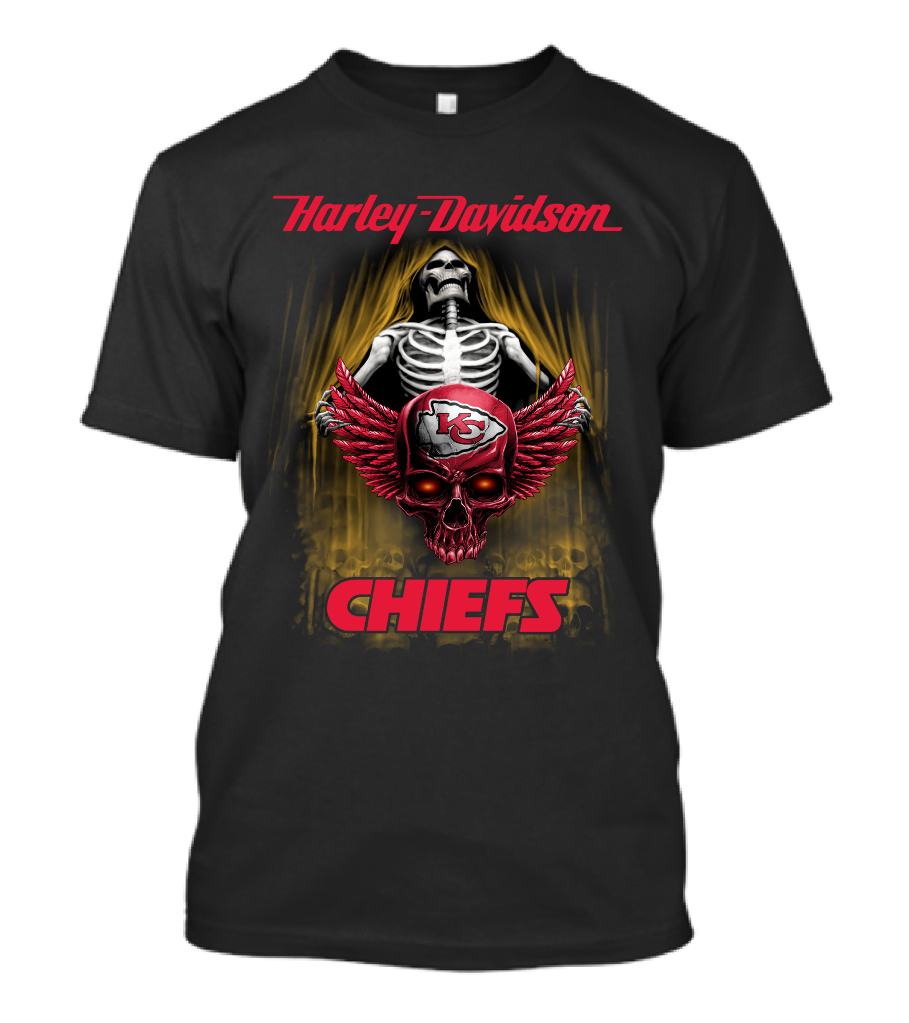 Harley Davidson Chiefs Skeleton Kansas City Chiefs T-Shirt