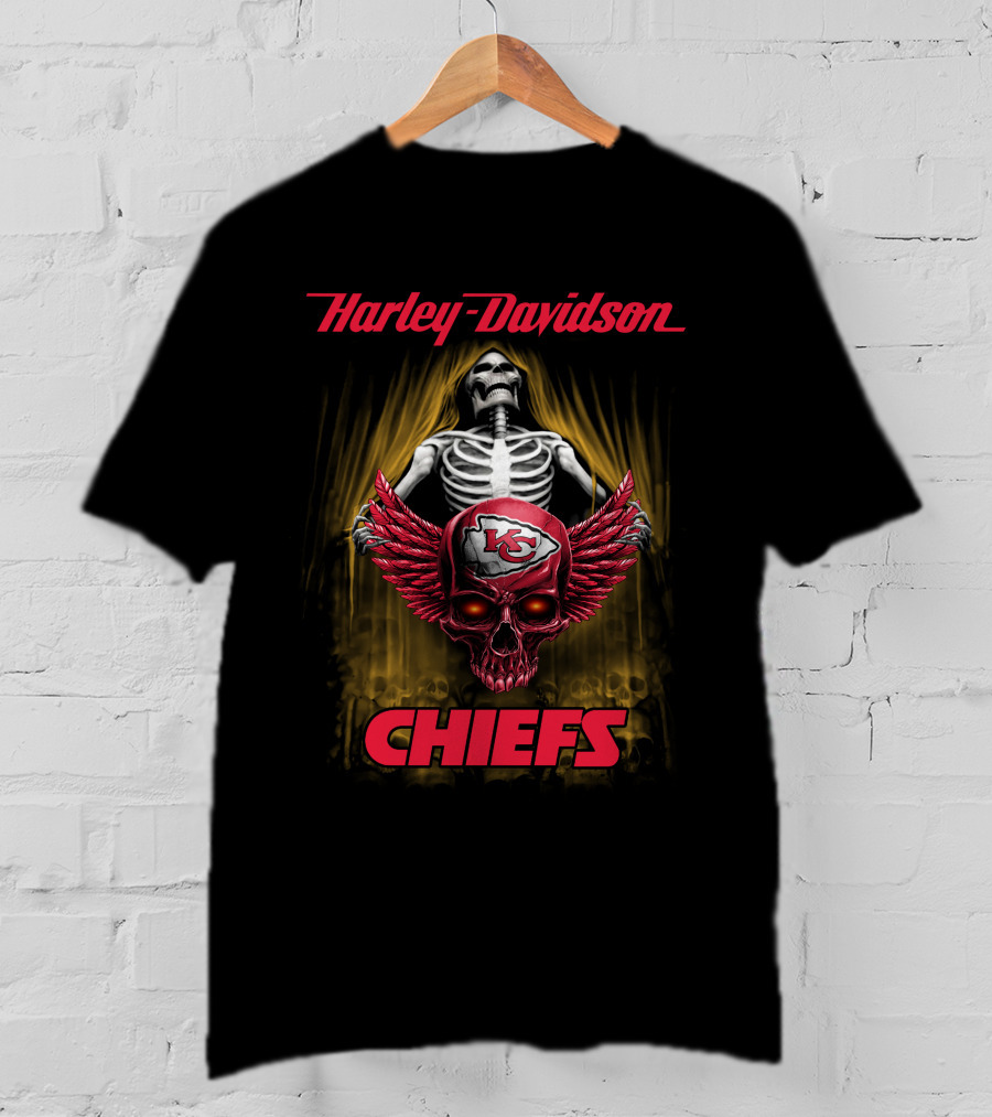 Harley Davidson Chiefs Skeleton Kansas City Chiefs T-Shirt