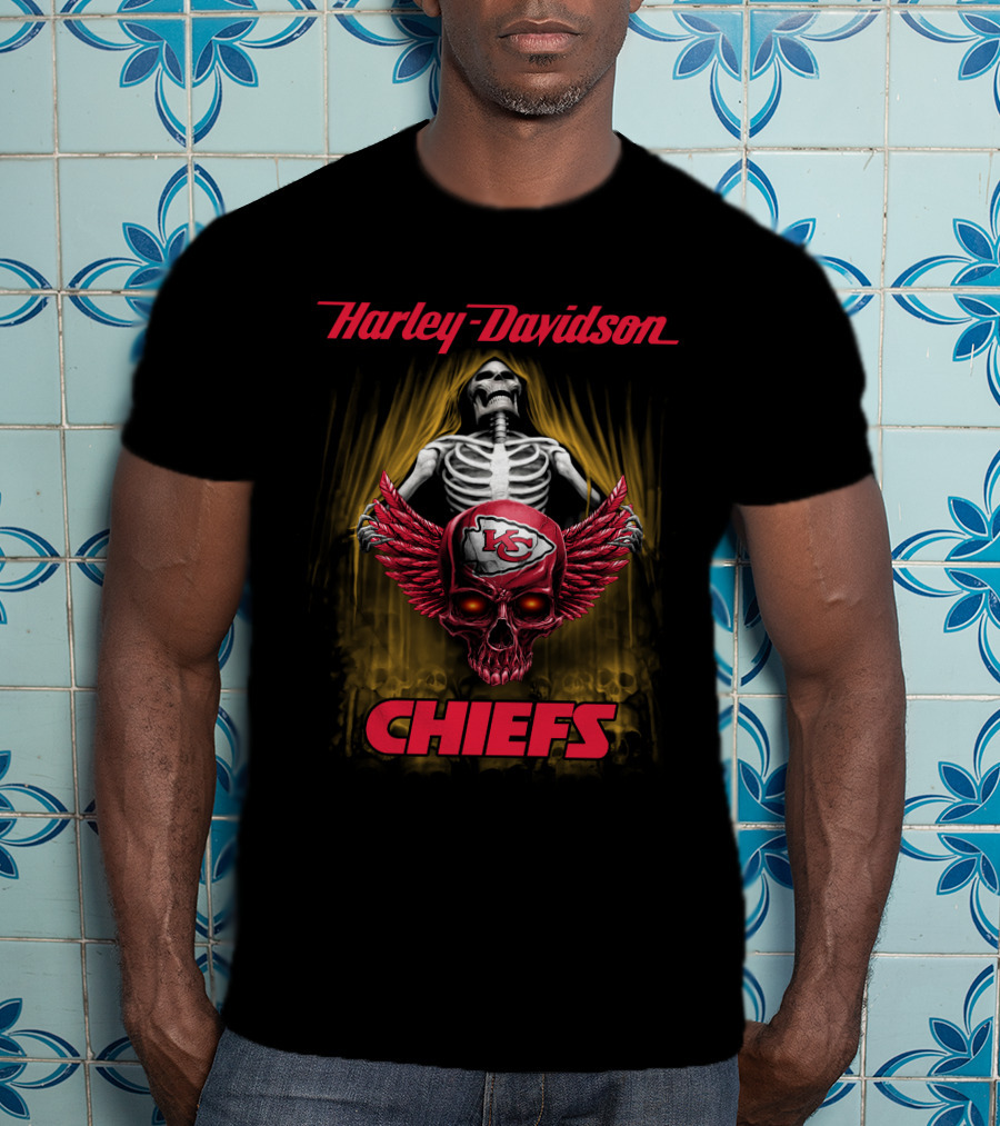 Harley Davidson Chiefs Skeleton Kansas City Chiefs T-Shirt