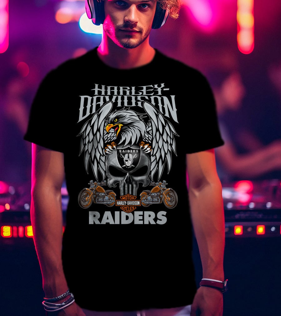 Harley Davidson Motor Raiders Las Vegas Raiders T-Shirt