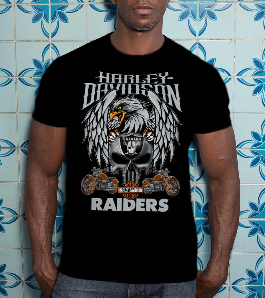 Harley Davidson Motor Raiders Las Vegas Raiders T-Shirt