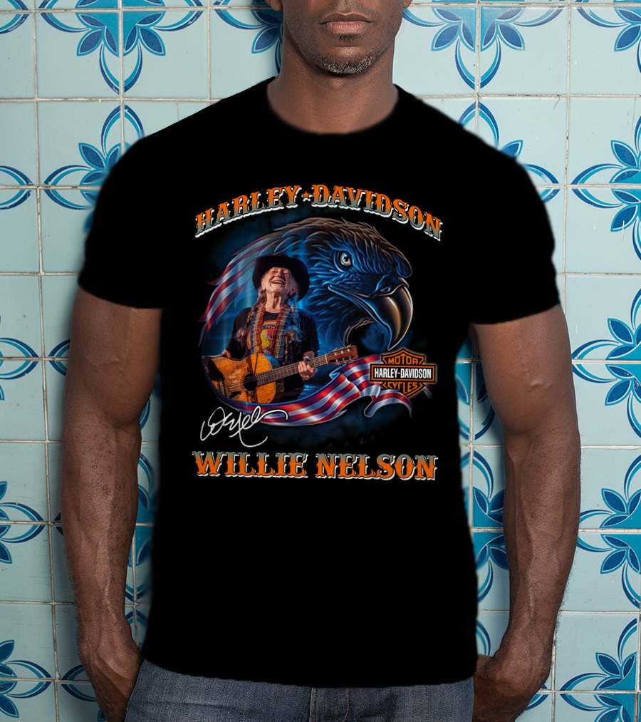Harley Davidson Motor Cycles Willie Nelson T-Shirt