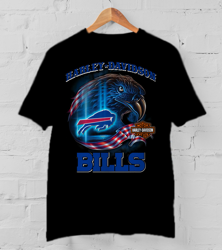 Harley Davidson Buffalo Bills Eagle Motor Cycles T-Shirt