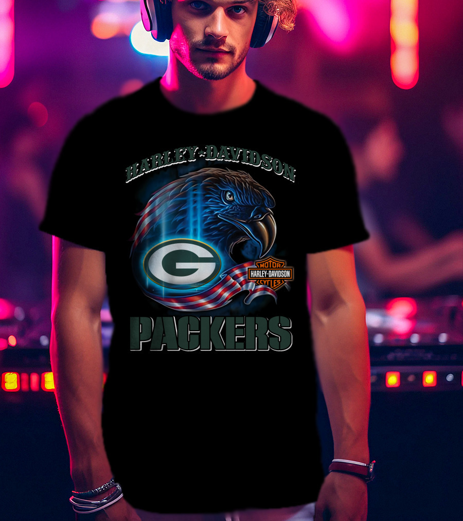 Harley Davidson Green Bay Packers Eagle T-Shirt