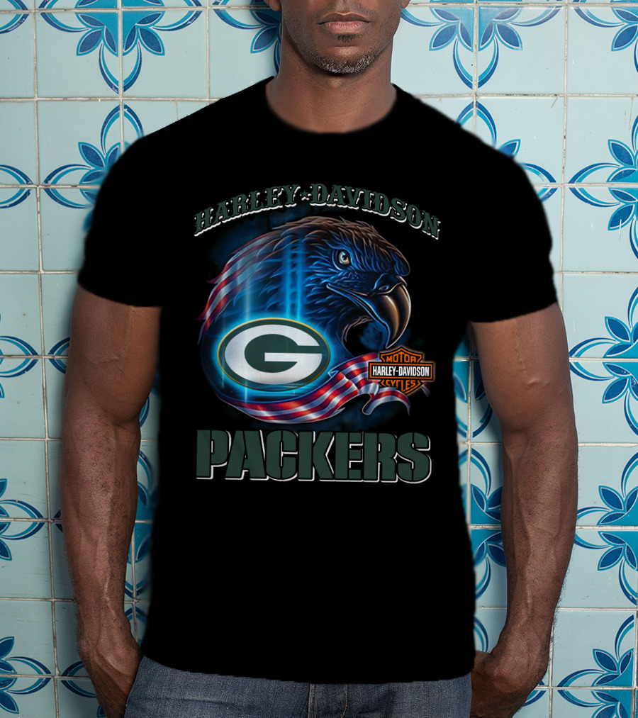 Harley Davidson Green Bay Packers Eagle T-Shirt