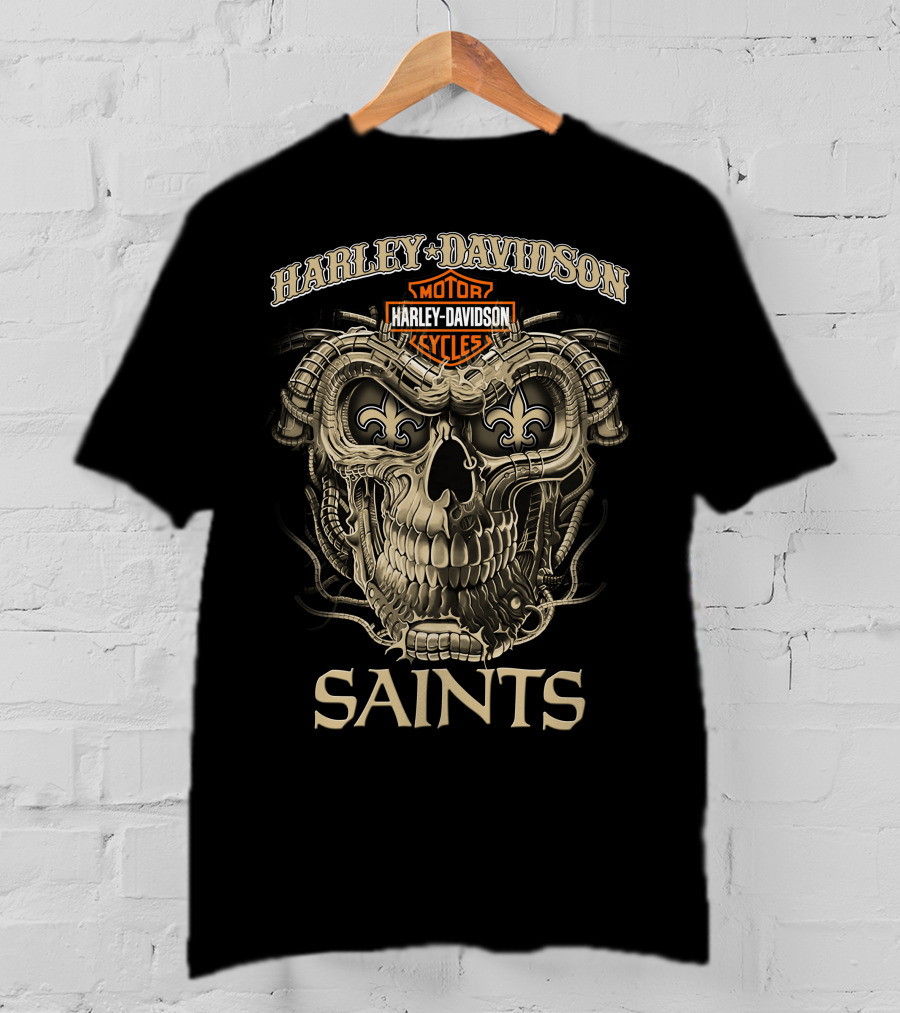 Harley Davidson Motorcycles Skull Saints T-Shirt