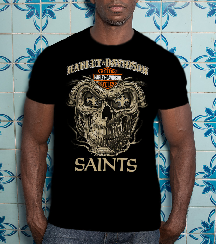 Harley Davidson Motorcycles Skull Saints T-Shirt