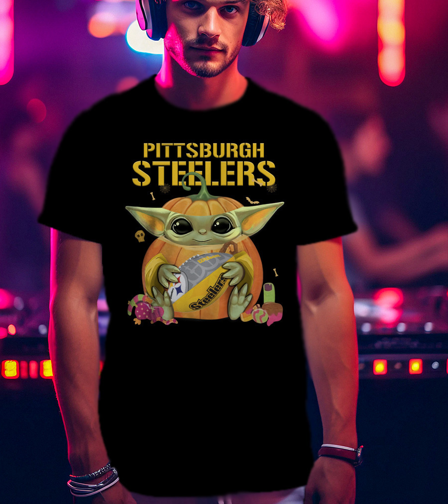 Pittsburgh Steelers Yoda Football Pumpkin Halloween Candy T-Shirt