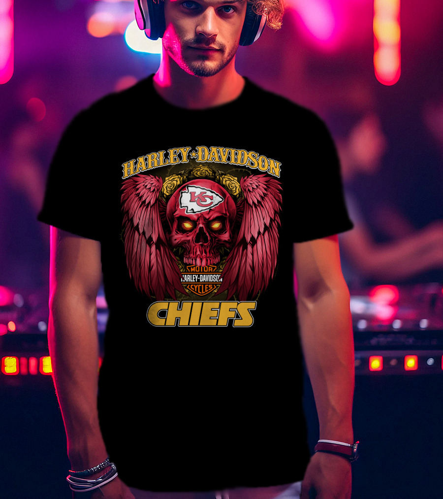 Harley Davidson Motor Cycles Kansas City Chiefs Nfl1228 T-Shirt
