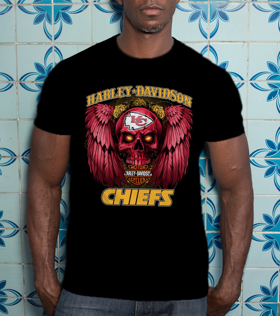Harley Davidson Motor Cycles Kansas City Chiefs Nfl1228 T-Shirt