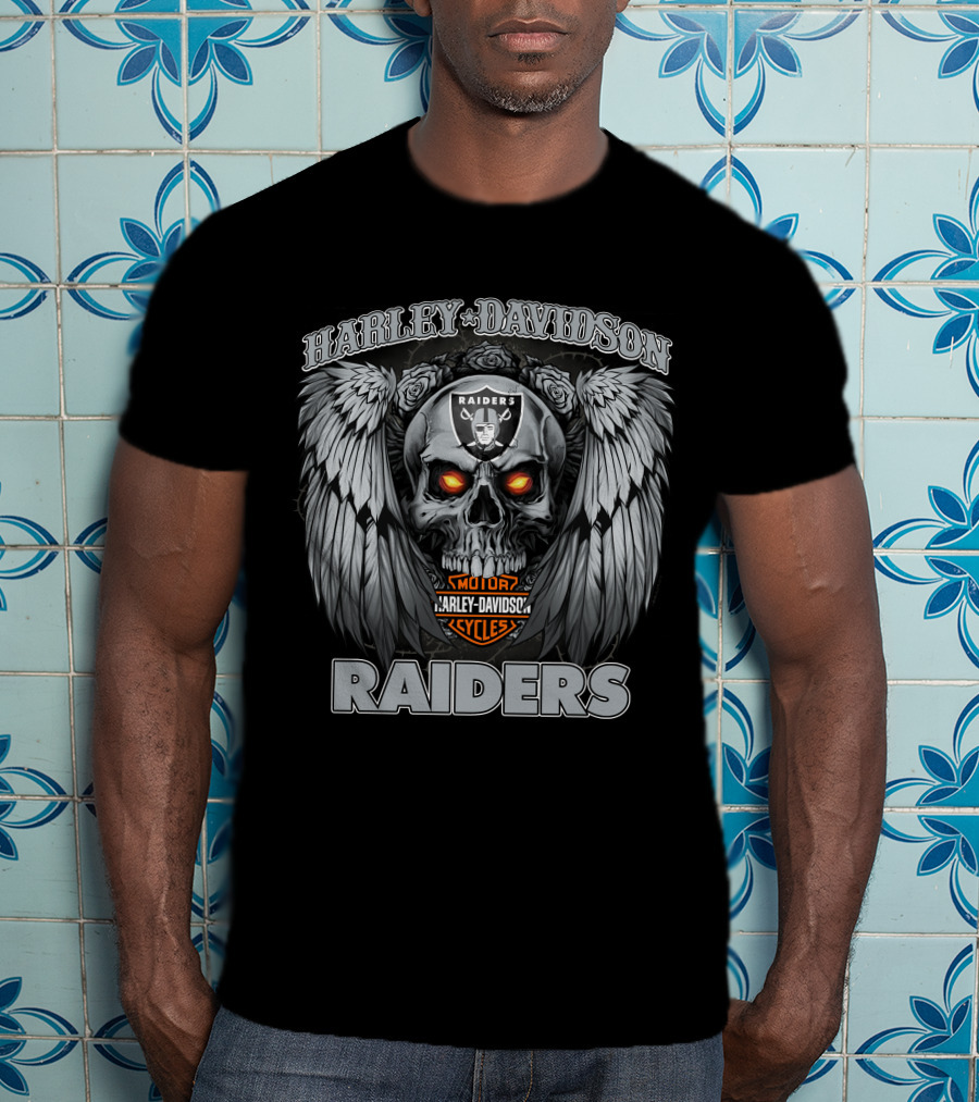 Harley Davidson Raiders Motorcycles Hd Nfl1228 Las Vegas Raiders T-Shirt