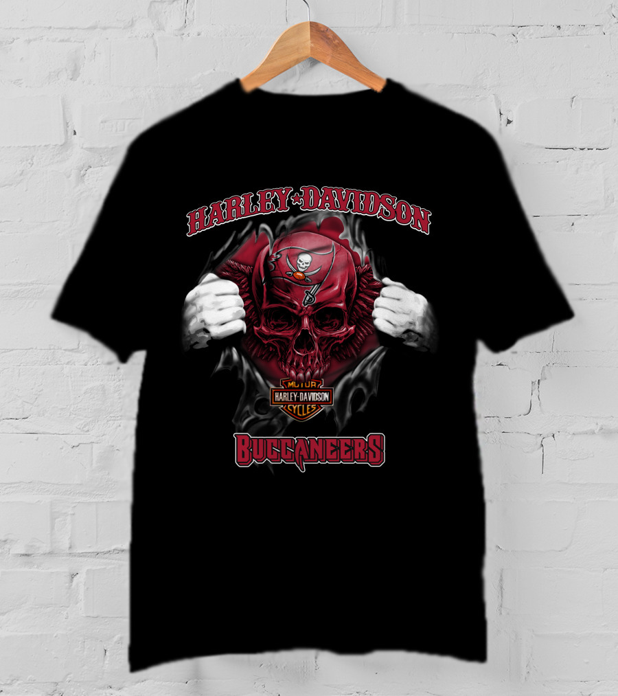 Harley Davidson Nfl Skull Tampa Bay Buccaneers T-Shirt
