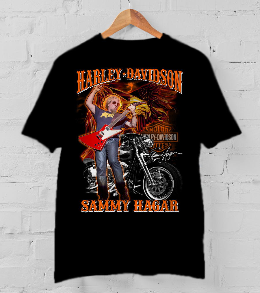Harley Davidson Sammy Hagar Motorcycles Eagle Guitar Performance T-Shirt