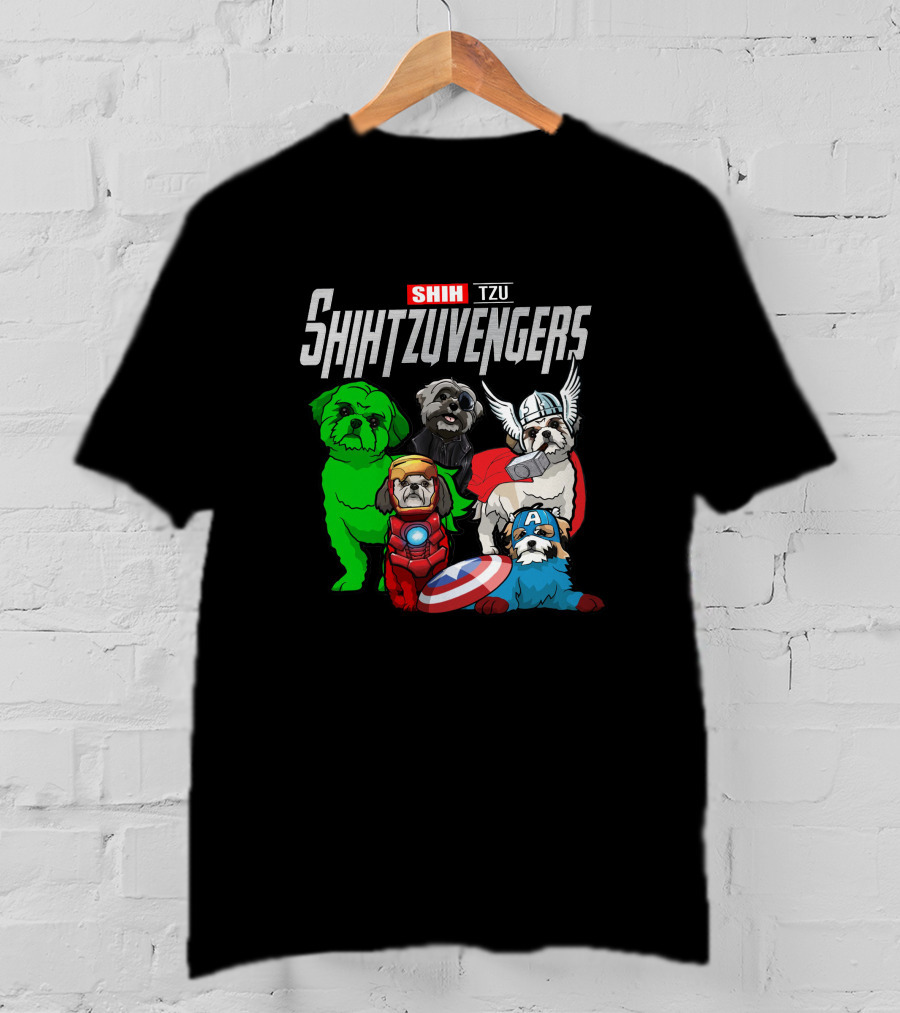 Shihtzuvengers Shih Tzu Dogs As Superheroes Assemble T-Shirt