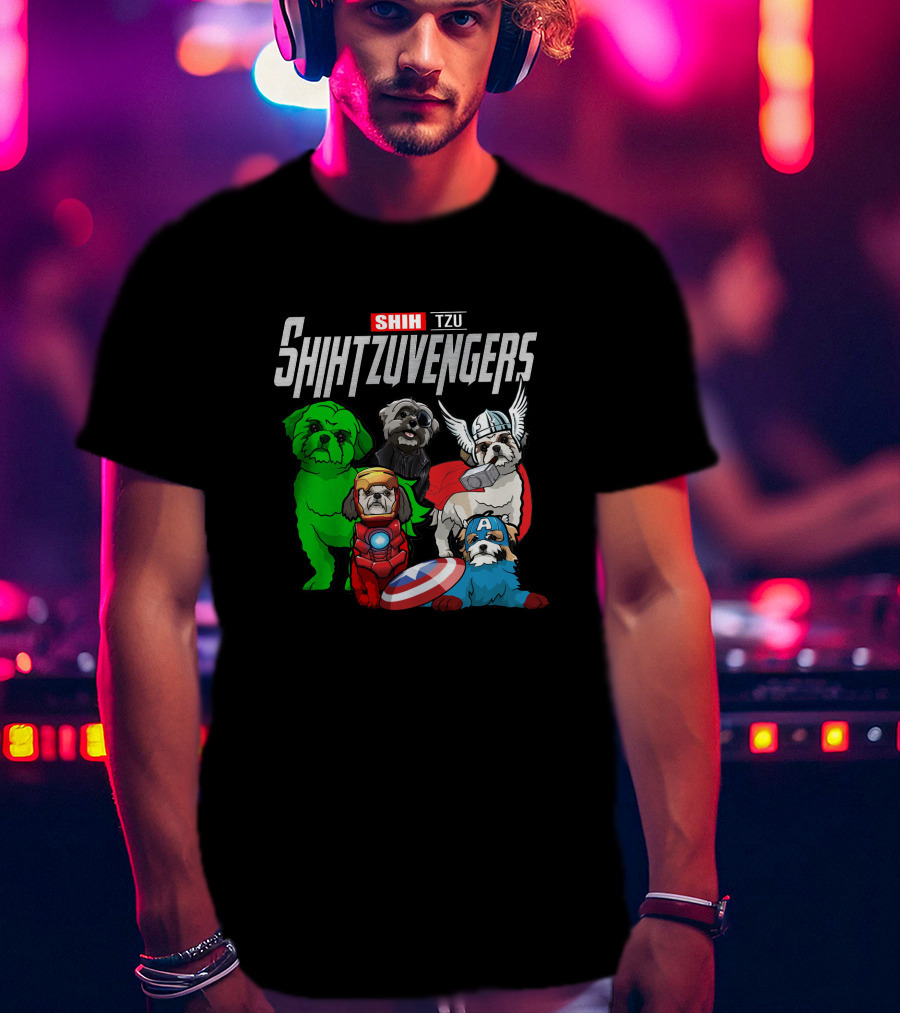 Shihtzuvengers Shih Tzu Dogs As Superheroes Assemble T-Shirt
