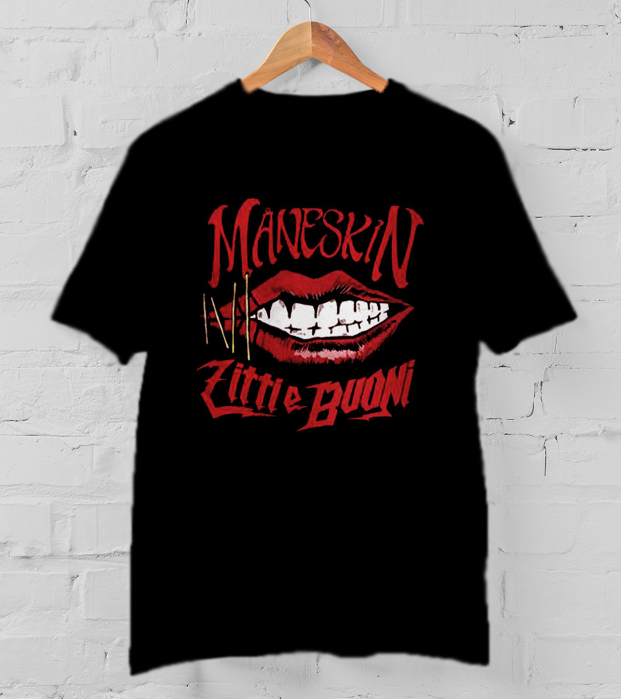 Måneskin Zitti E Buoni Red Lips T-Shirt
