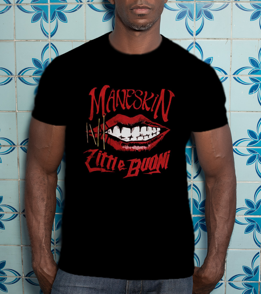 Måneskin Zitti E Buoni Red Lips T-Shirt