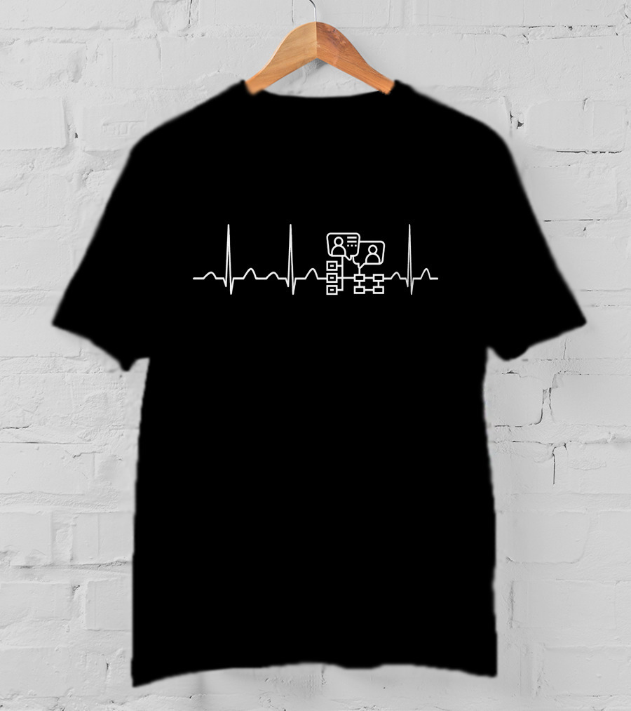 IT Manager's Heartbeat Flowchart Communication Icons T-Shirt