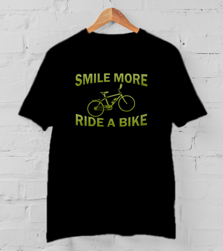 SMILE MORE RIDE A BIKE Green Bicycle T-Shirt
