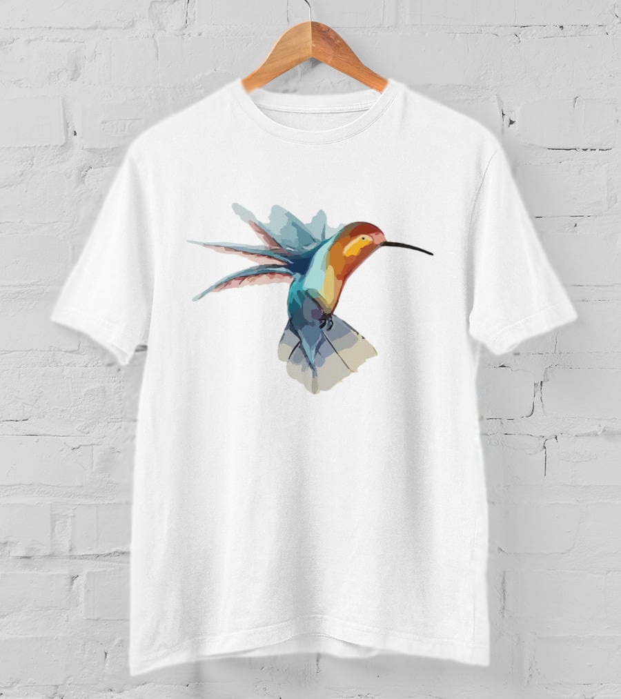 Ao Hinh Con Chim Vibrant Watercolor Bird T-Shirt