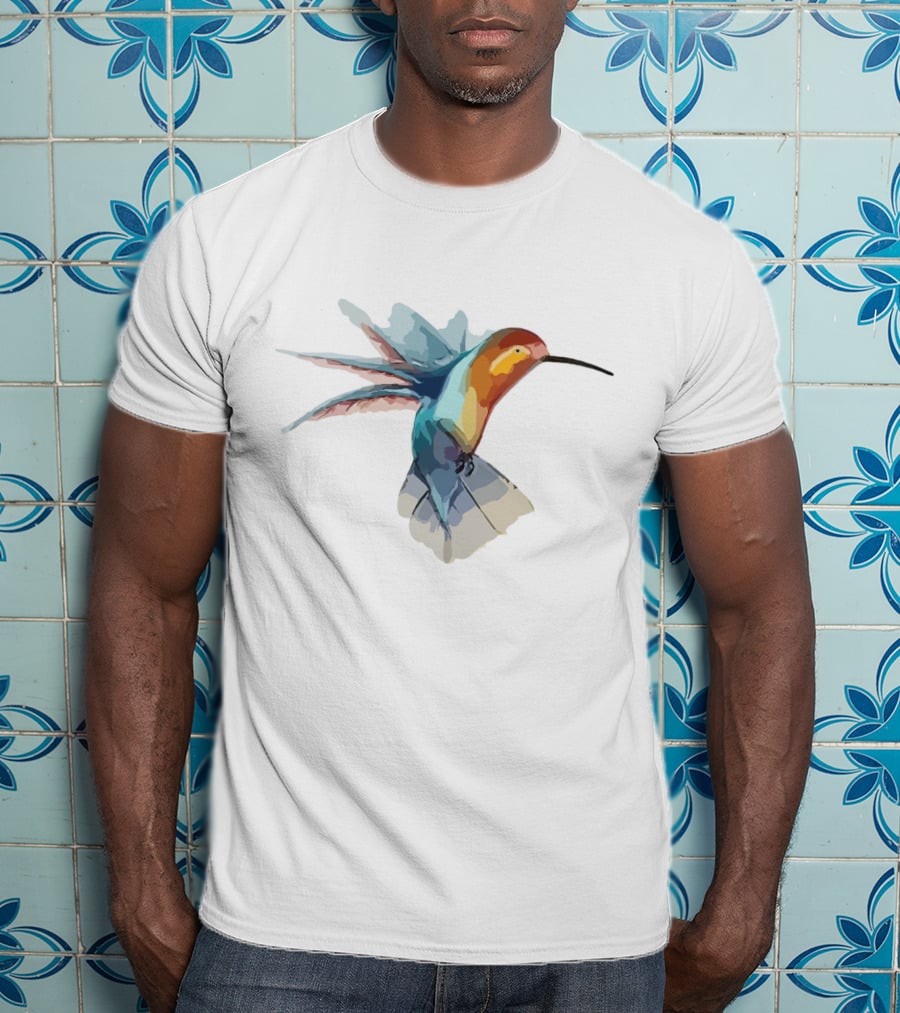 Ao Hinh Con Chim Vibrant Watercolor Bird T-Shirt