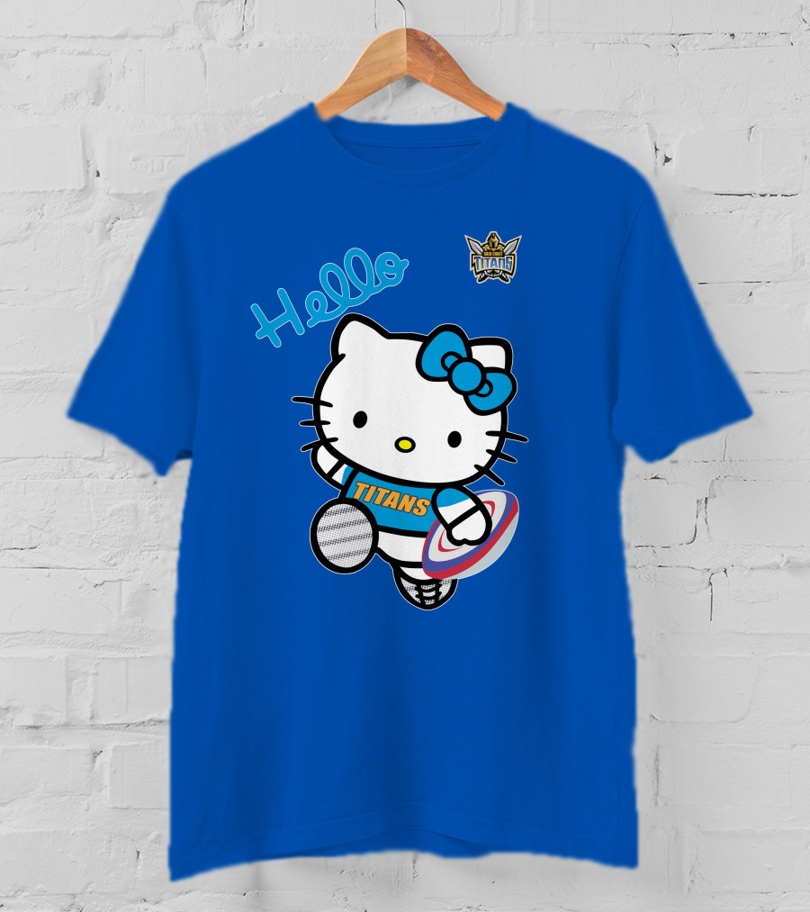 Gold Coast Titans Hello Kitty Rugby NRL1006 Fan T-Shirt