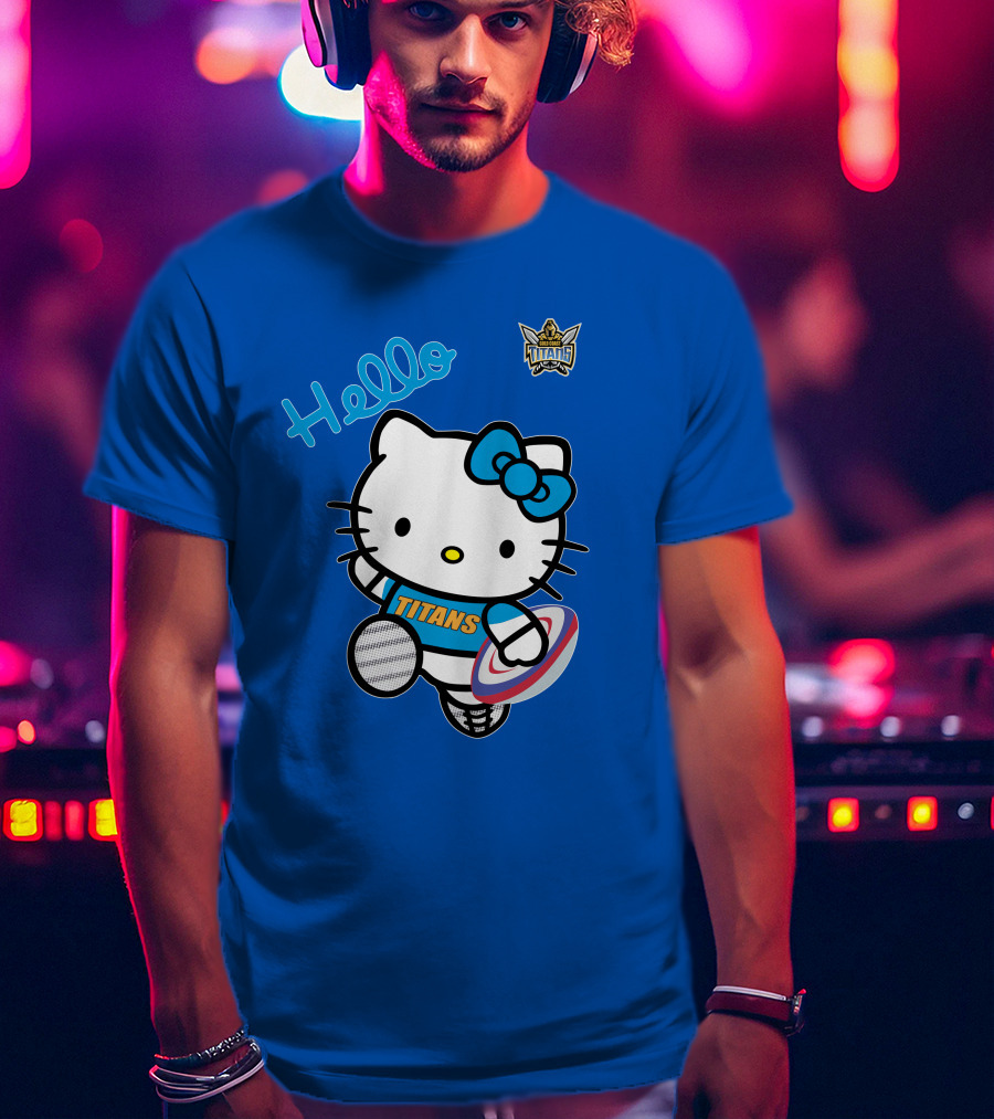 Gold Coast Titans Hello Kitty Rugby NRL1006 Fan T-Shirt