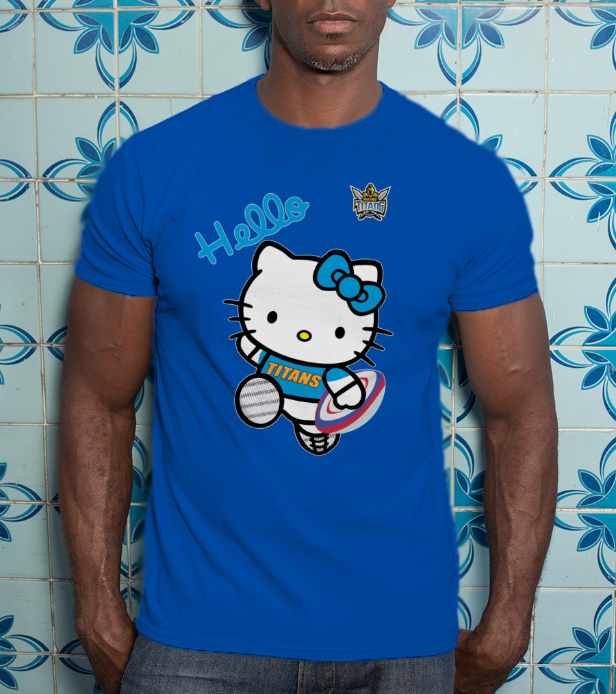 Gold Coast Titans Hello Kitty Rugby NRL1006 Fan T-Shirt