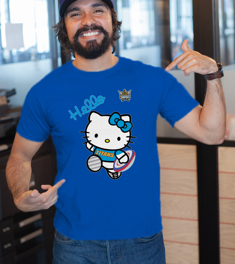 Gold Coast Titans Hello Kitty Rugby NRL1006 Fan T-Shirt