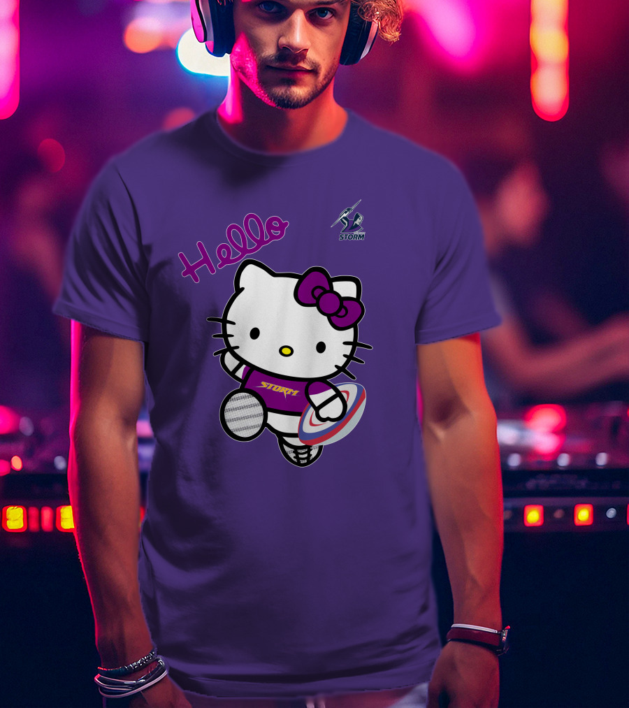 Melbourne Storm Hello Kitty Rugby T-Shirt