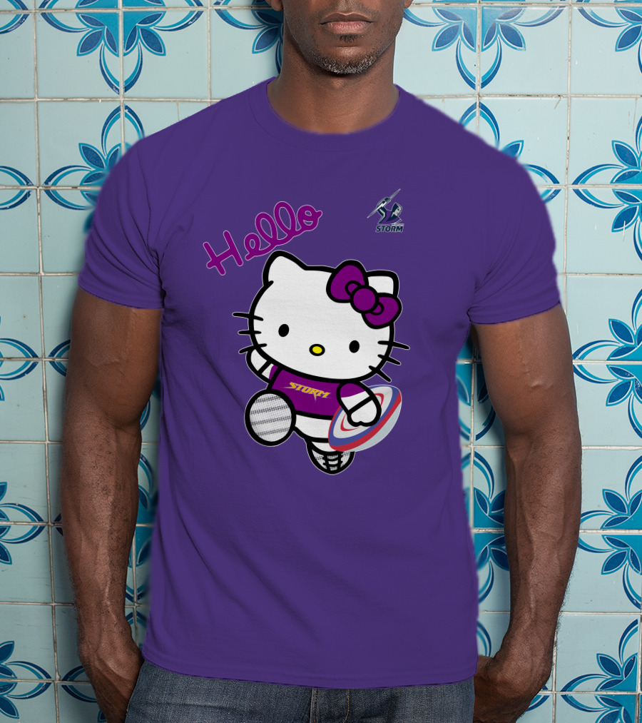 Melbourne Storm Hello Kitty Rugby T-Shirt