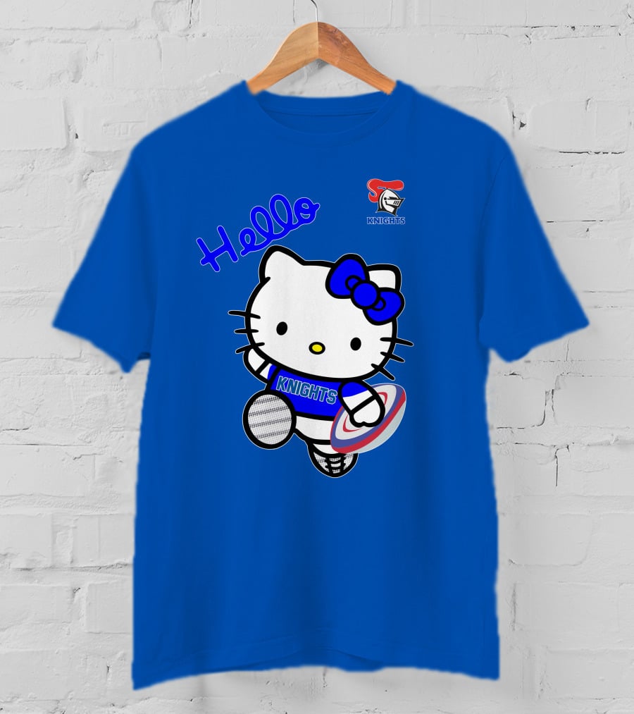 NRL1010 Newcastle Knights Hello Kitty Rugby Crossover T-Shirt