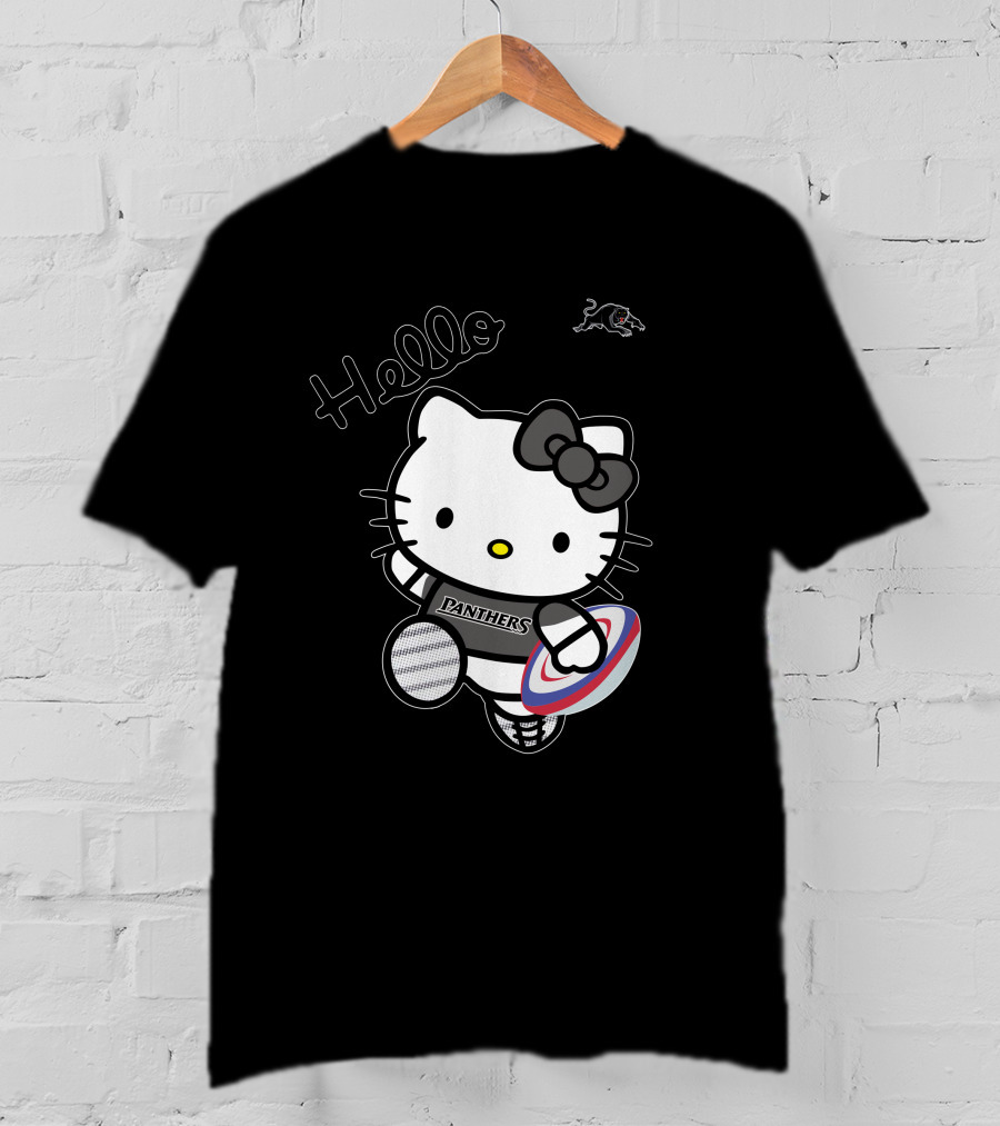 NRL1015 Penrith Panthers Hello Kitty Rugby Crossover T-Shirt