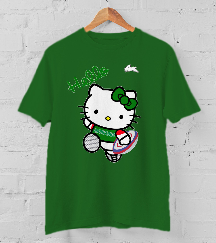 NRL1016 South Sydney Rabbitohs Hello Kitty Rugby Fan Collection T-Shirt