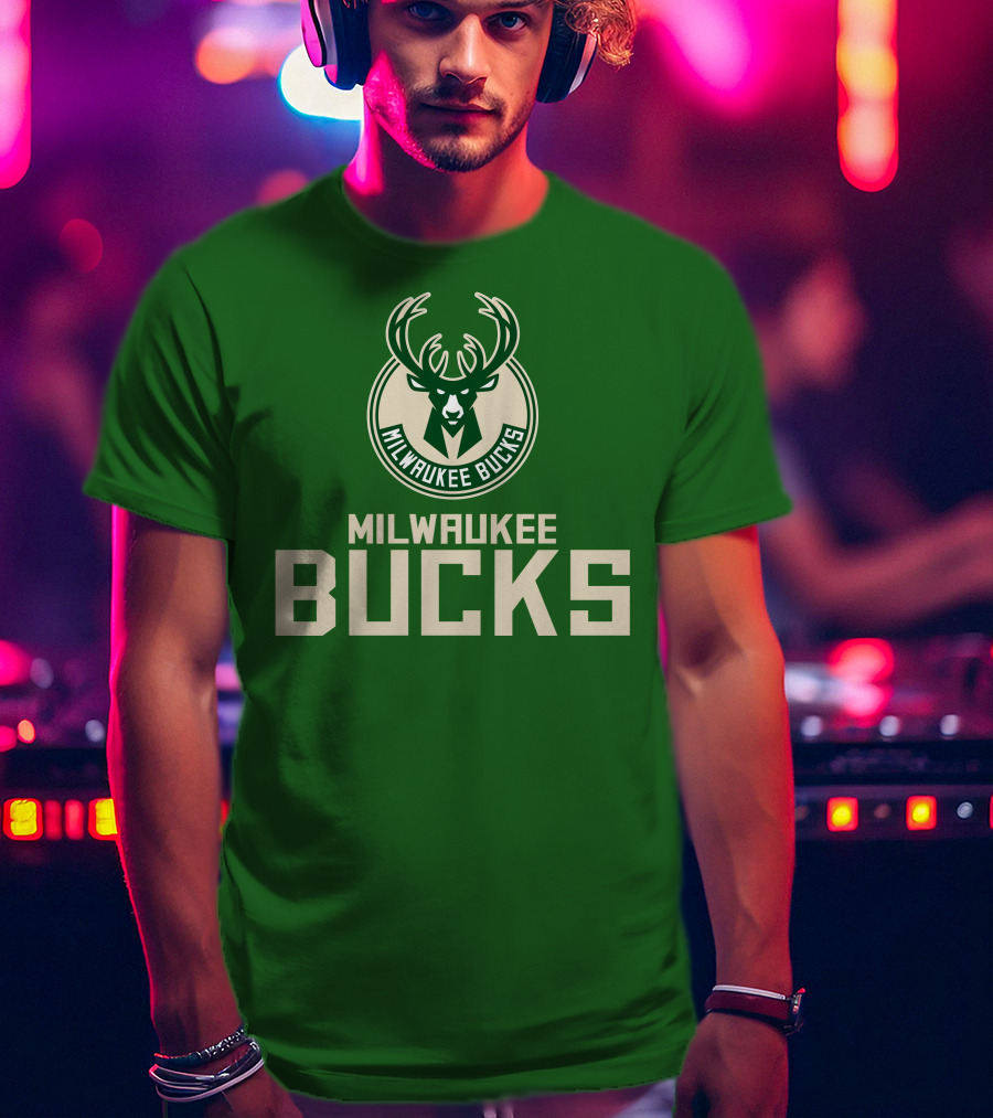 Milwaukee Bucks NBA Logo Green P504HN65261 T-Shirt