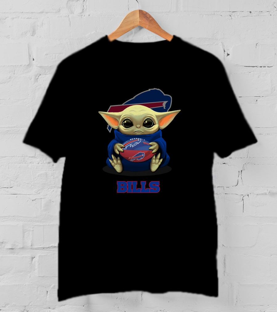 Buffalo Bills Baby Yoda Holding Football With Team T-Shirt
