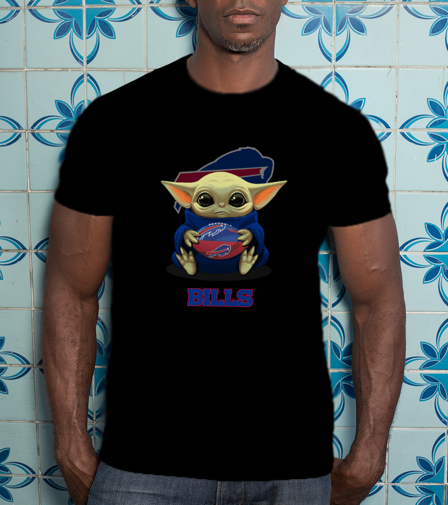Buffalo Bills Baby Yoda Holding Football With Team T-Shirt