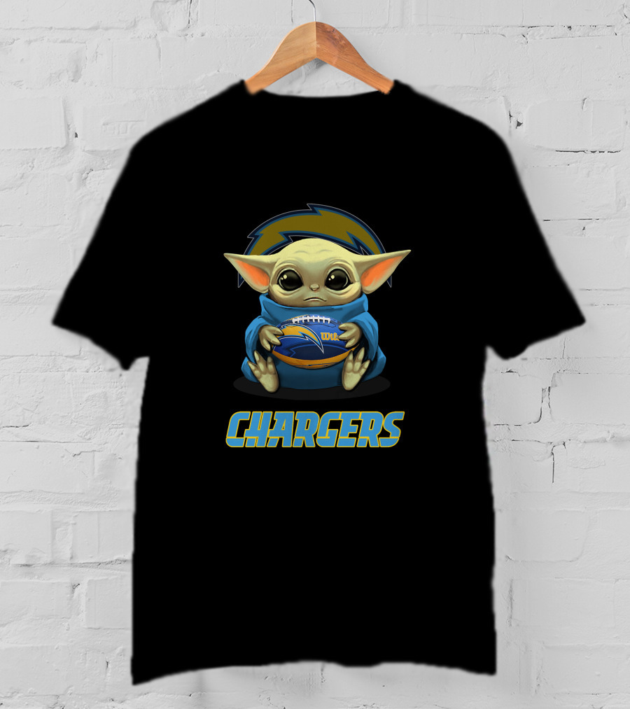 Los Angeles Chargers Baby Yoda Football Fan T-Shirt