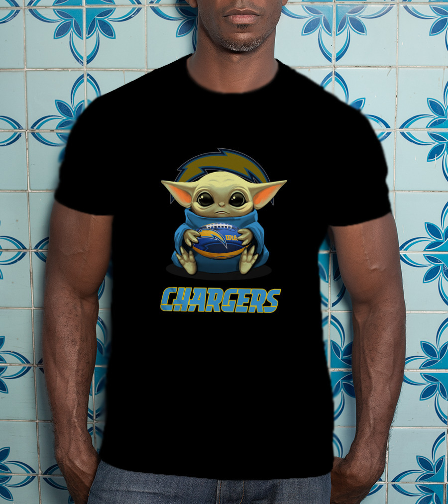 Los Angeles Chargers Baby Yoda Football Fan T-Shirt