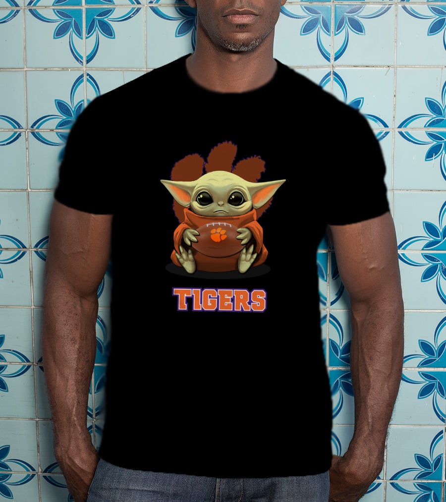 Clemson Tigers Baby Yoda Football Fan Merchandise T-Shirt