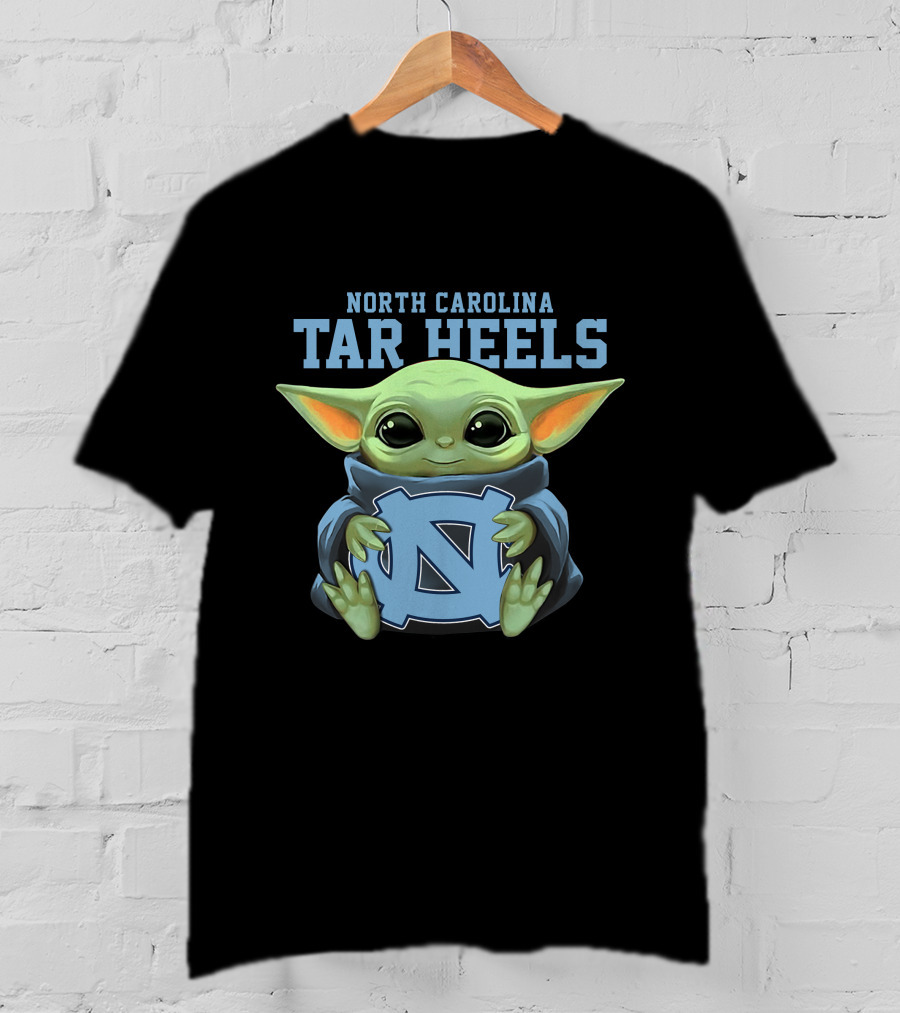 North Carolina Tar Heels Baby Yoda Holding UNC T-Shirt